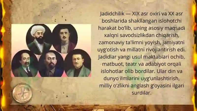 Jadid ma'rifatparvarlarining ulkan ijtimoiy ma'naviy hayotida tutgan o'rni (Munavvar qori ,Fitrat, B 4