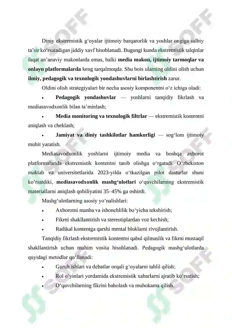 MEDIA MAKONDA DINIY KONTENTNING TARQALISHI VA EKSTREMISTIK TALQINLARNING OLDINI OLISH STRATEGIYALARI 4