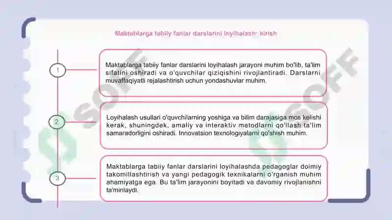 Maktablarga tabiiy fanlar darslarini loyihalash 4