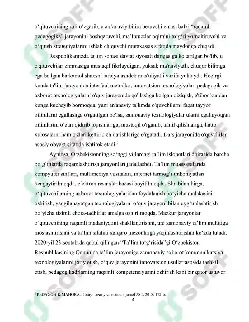 Pedagogik ta'lim jarayonida o'qituvchining zamonaviy axborot texnologiyalaridan samarali foydalanishi 4