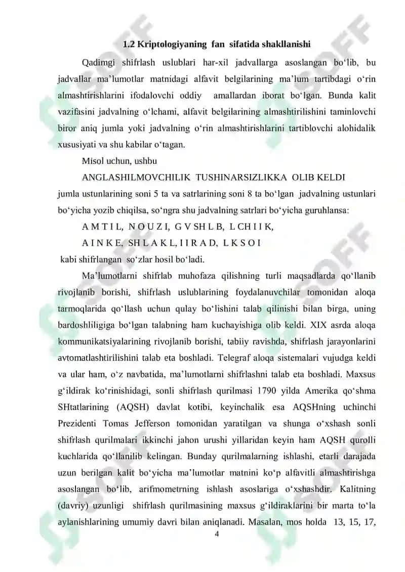 Klassik simmetrik kriptotizimlar va ularning tahlili 4