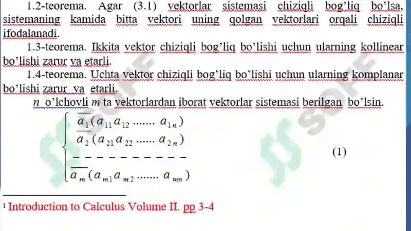 Chiziqli erkli va chiziqli bog'liq vektorlar ortogonal va ortonormal bazis 4