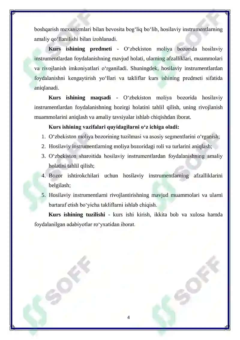 O‘zbekiston moliya bozorida hosilaviy instrumentlardan foydalanishni kengaytirish 4