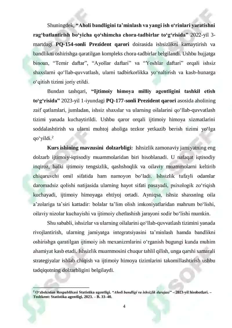 Ishsizlar va ular oilalar bilan ijtimoiy ishning alohida jihatlari 4