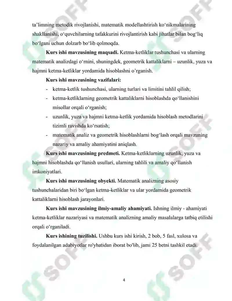Ketma-ketliklarni geometrik kattaliklarni hisoblashga tatbiqi 4