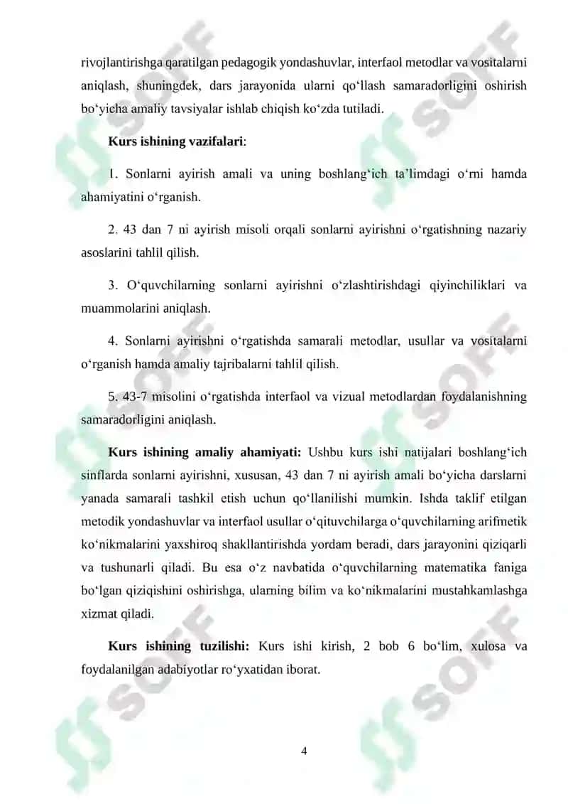 Sonlarni ayirish (43-7)ni o‘rgatish metodikasi 4