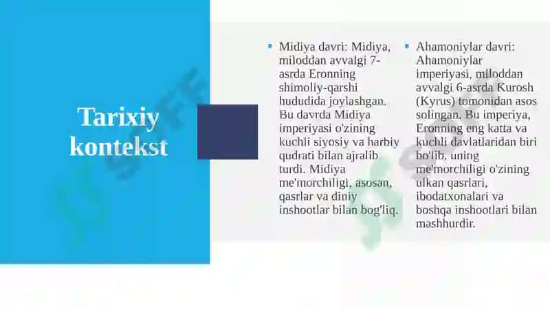 Midiya va Eron Ahamoniylar davri me'morchiligi 4
