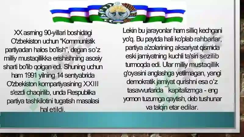 O‘zbekistonning eng yangi tarixi fanidan taqdimoti 4