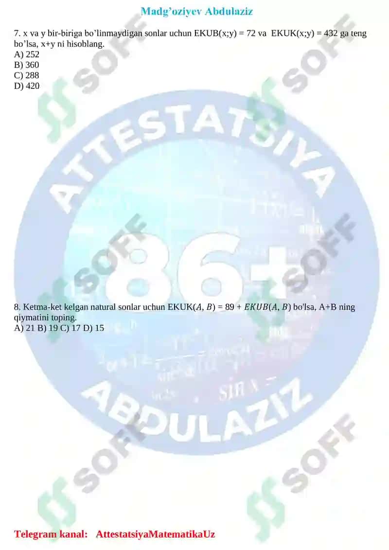 Ekub va Ekuk test 4