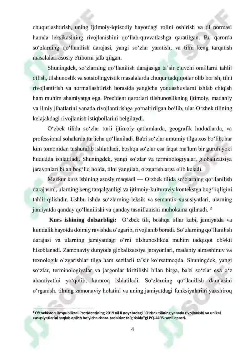 Oʻzbek tilida soʻzlarning qoʻllanilish darajasiga koʻra turlari 4