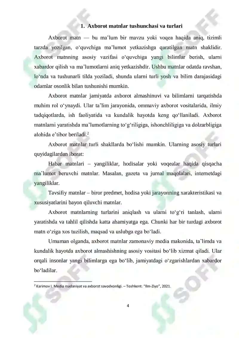 Axborot matnlar bilan ishlash va media madaniyat 4