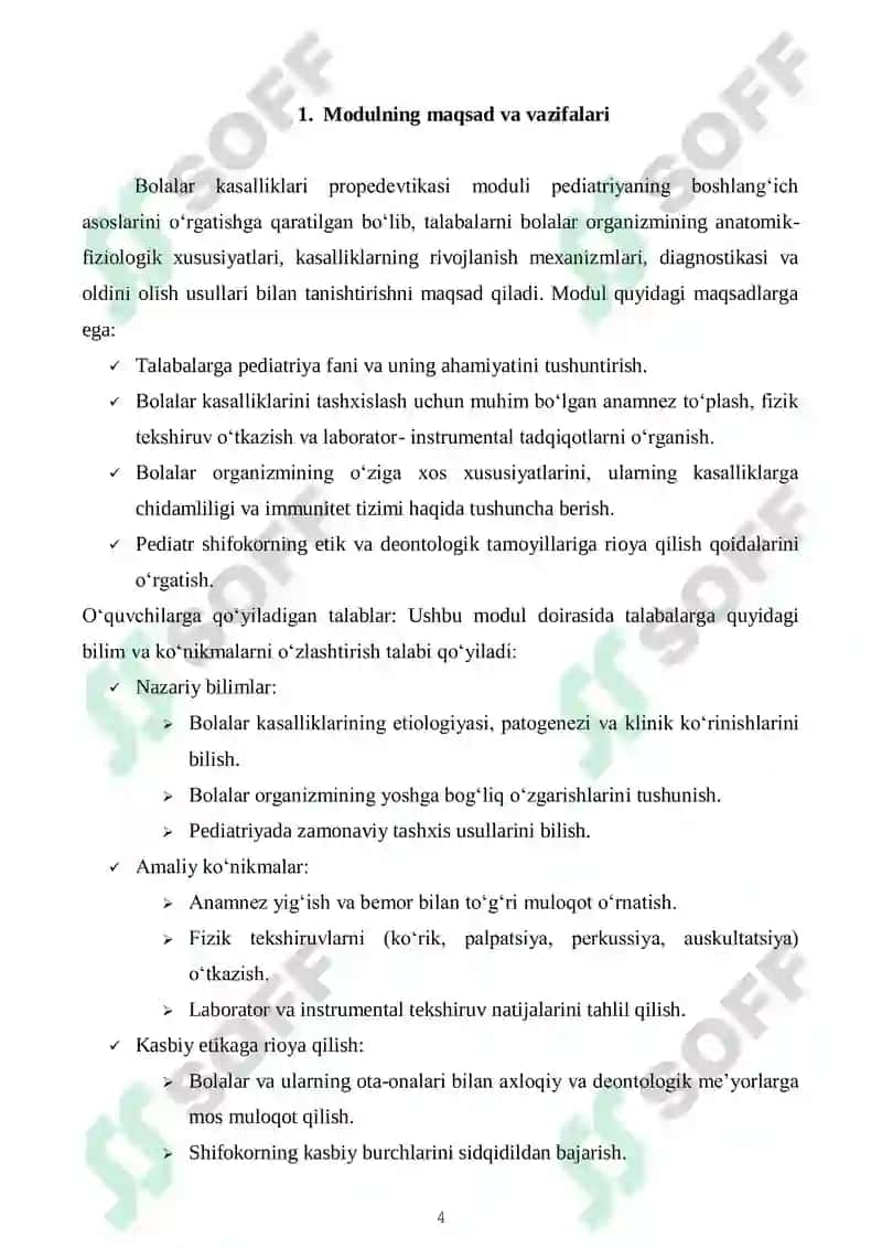Bolalar kasalliklari propedevtikasi moduli 4
