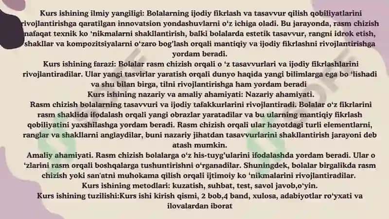 ILK YOSH GURUHIDAGI BOLALARGA RASM CHIZISHNI O‘RGATISH 4