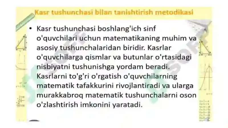 Kasr tushunchasi bilan tanishtirish metodikasi 4