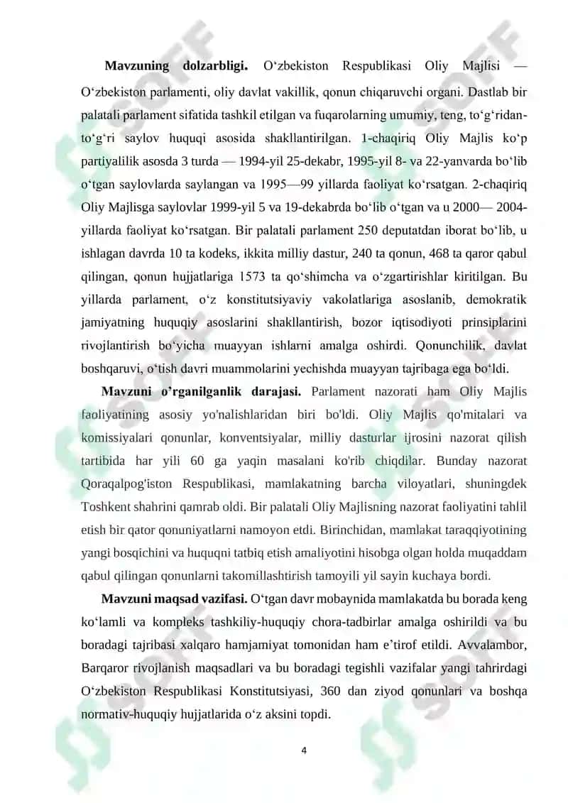 O’zbekiston Respublikasida Parlament faoliyati 4
