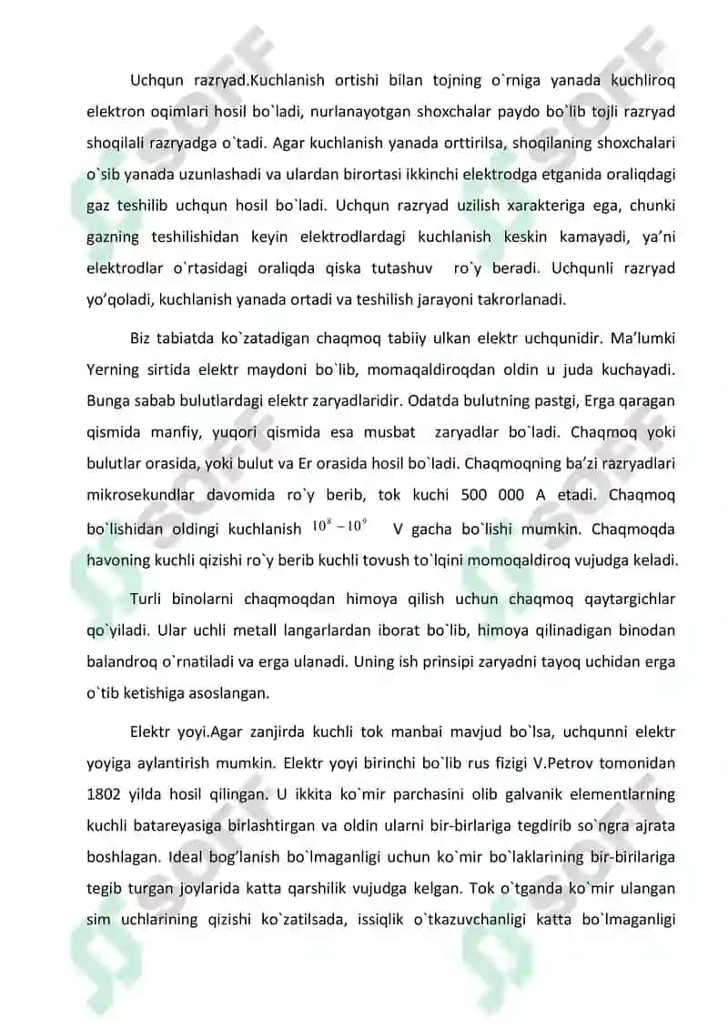 Gazlarda elektr toki. Gaz razryadi mustaqil ish 4