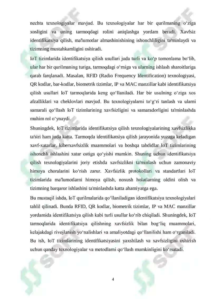 IoT qurilmalari va tarmoqlarida identifikatsiya qilish texnologiyalari 4