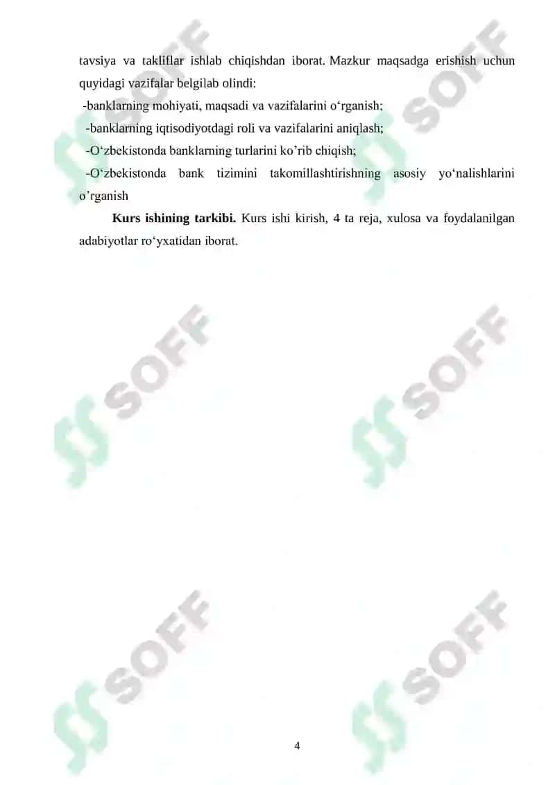 O‘zbekistonda bank tizimini takomillashtirish vazifalari va asosiy yo‘nalishlari 4