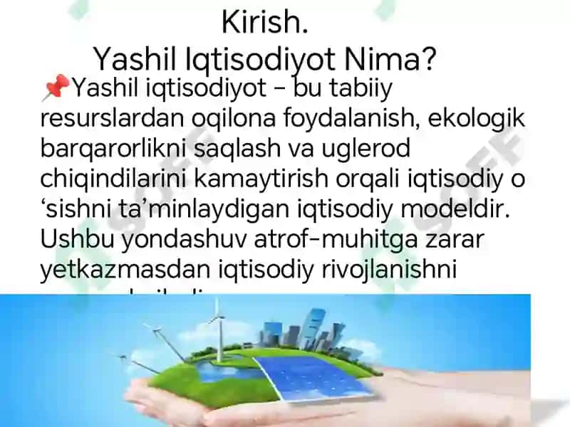 Yashil Iqtisodiyotga O'tish 4