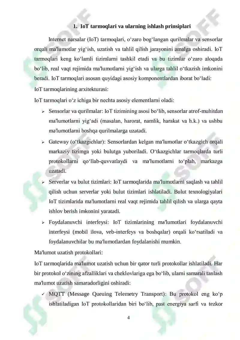 IoT tarmoqlarida ma'lumot uzatishning samaradorligini oshirish 4