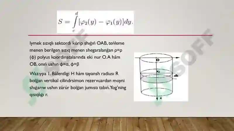 ANIQ INTEGRALDIŇ GEOMETRIYA HÁM MEXANIKADA QOLLANILIWI 4