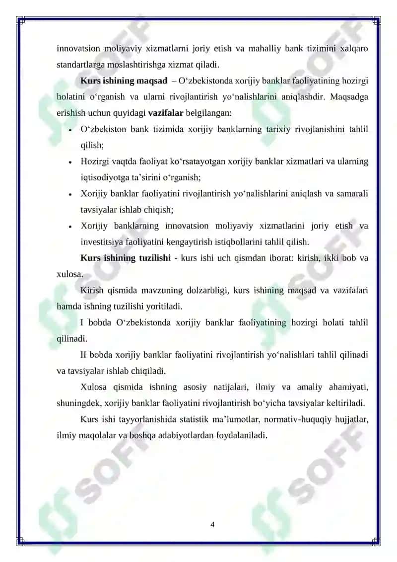 O‘zbekistonda xorijiy banklar faoliyatini rivojlantirish yo‘nalishlari 4