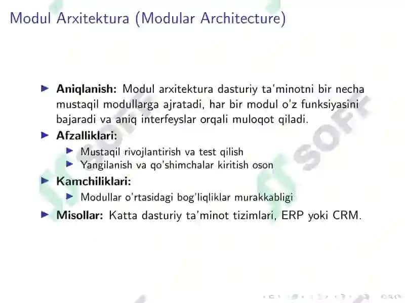 Dasturiy Ta’minot Arxitekturasini Loyihalashtirish Usullari 4