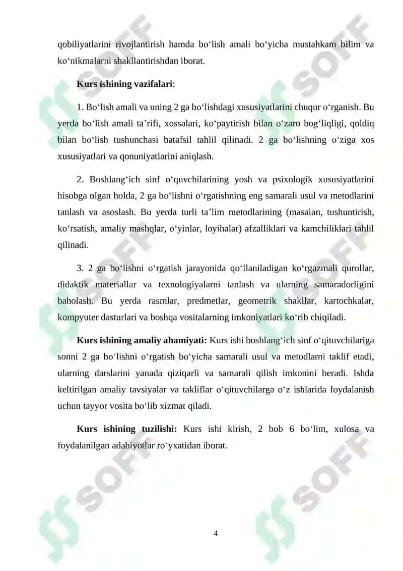 "SONNI 2 GA BO‘LISHNI O‘RGATISH METODIKASI" 4