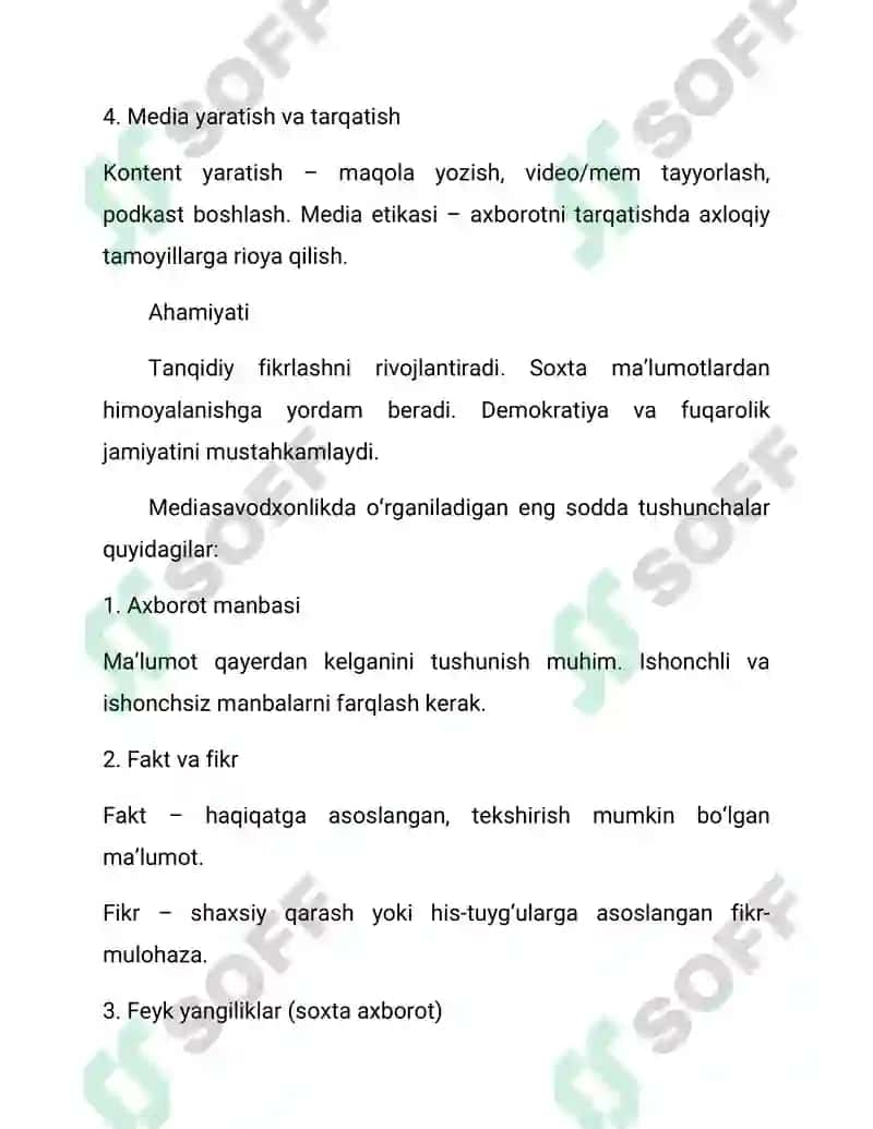 Mediasavodxonlikning asosiy tushunchalari va ahamiyati 4