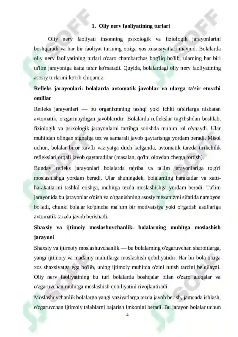 Bolalarda Oliy Nerv Faoliyatining Turlari va Fazaviy Sharoitlar 4