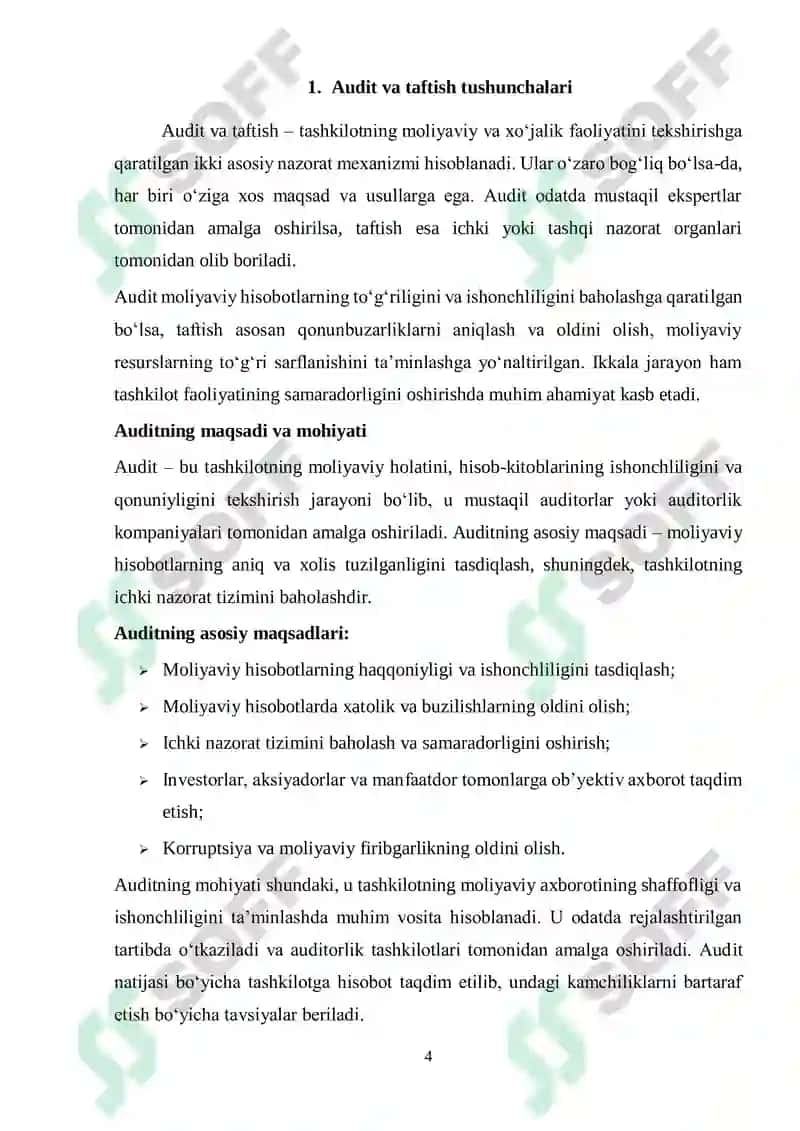 Audit va taftish oʻzaro bogʻliqligi va farqlari 4