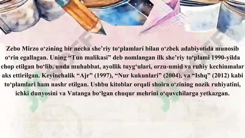 zebo Mirzo hayoti tahlili 4