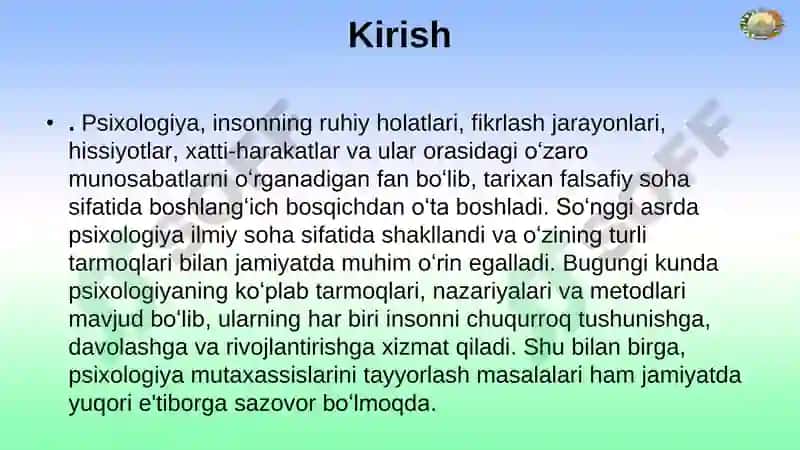 Psixologiya fanining rivojlanishi 4