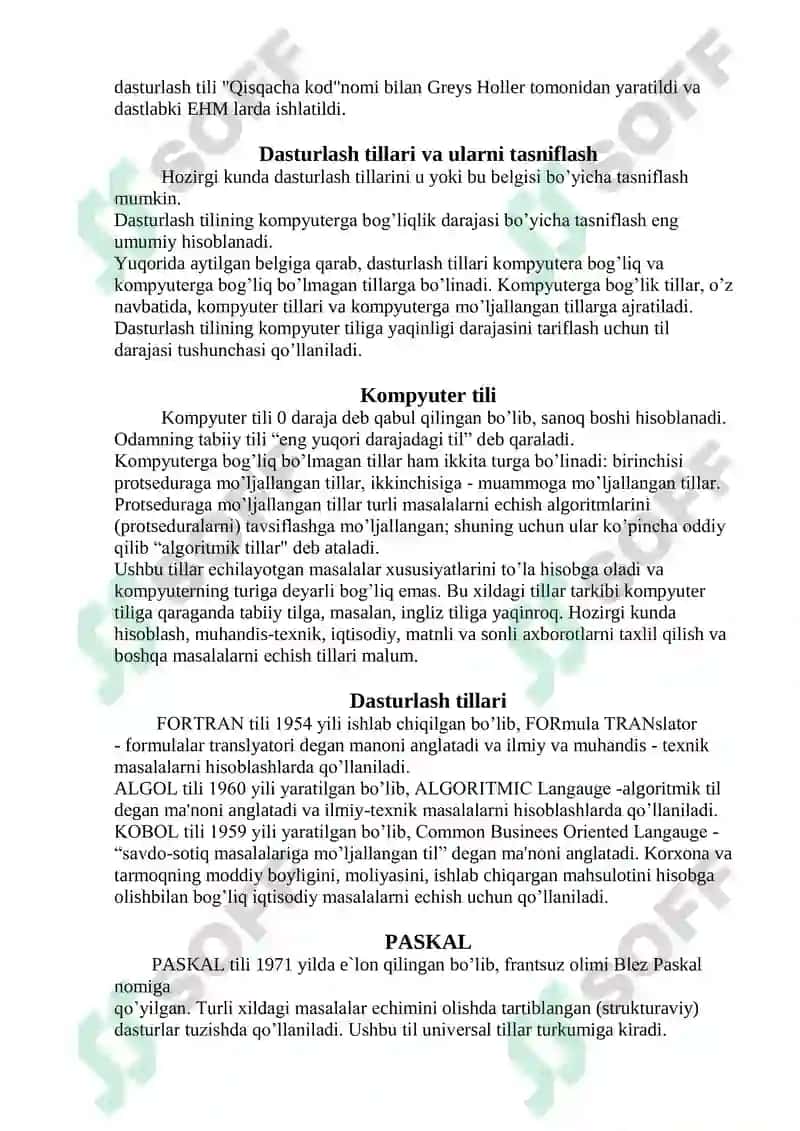 Dasturlash tillari va ularning turlari 4