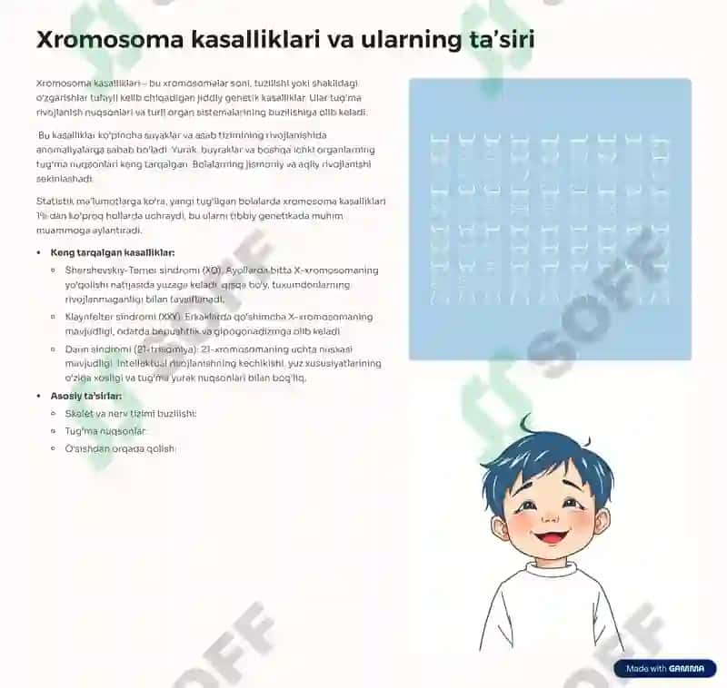 Irsiy kasalliklar klassifikatsiyasi. Tibbiy genetik maslahat 4