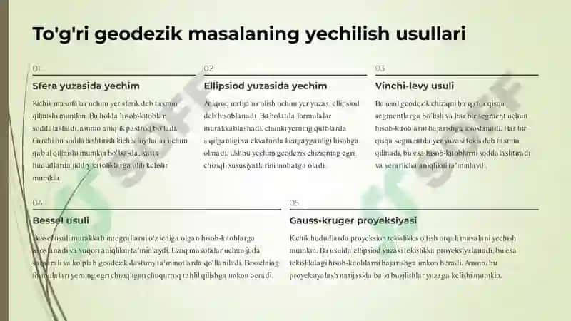 To'g'ri va Teskari Geodezik 4