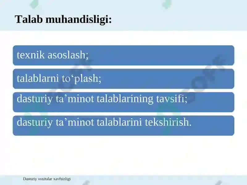 Dasturiy vositalar xavfsizligi 4