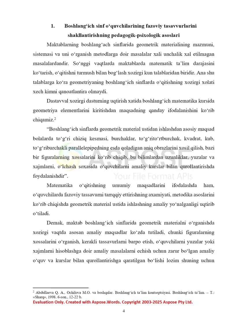 Boshlang‘ich sinflarda geometrik mavzularni o‘qitishda o‘quvchilarning fazoviy tasavvurlarini shakllantirish 4