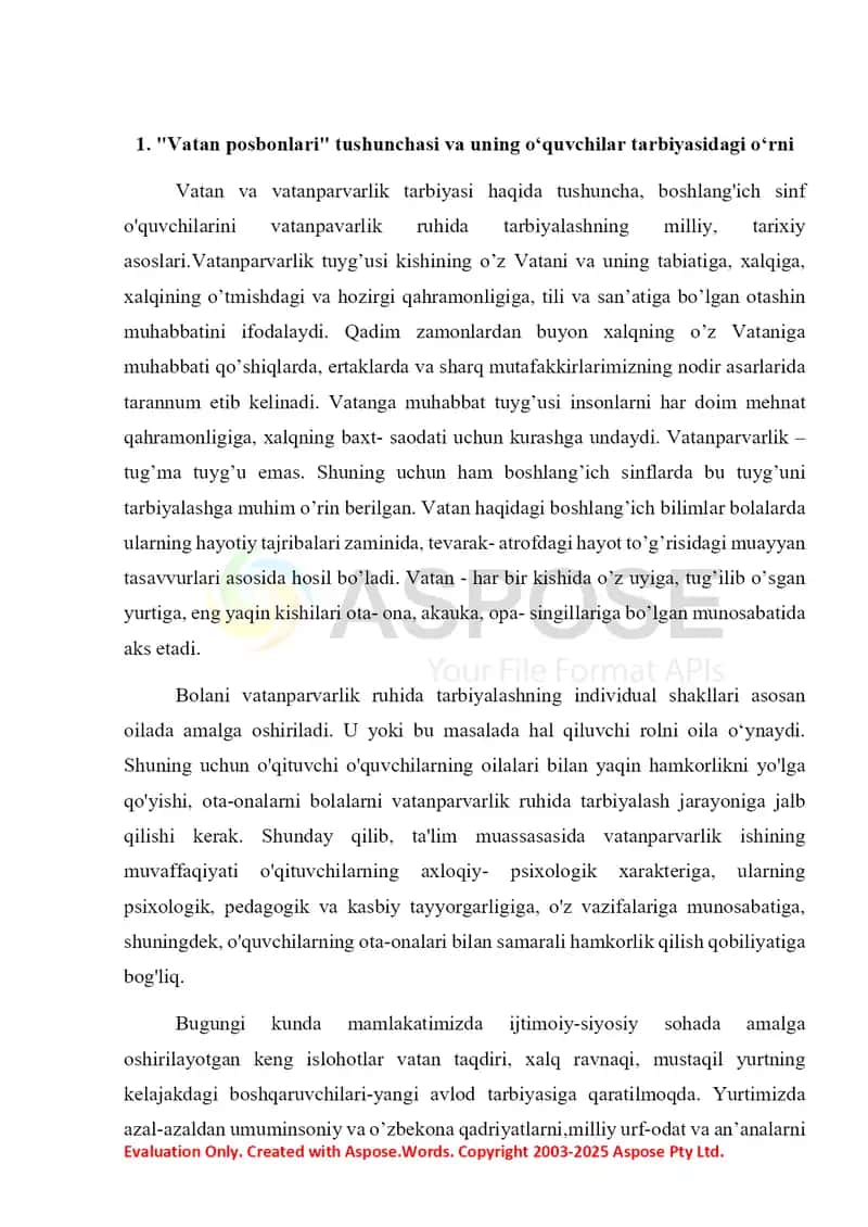 Vatan posbonlari mavzusini oʻrganish 4