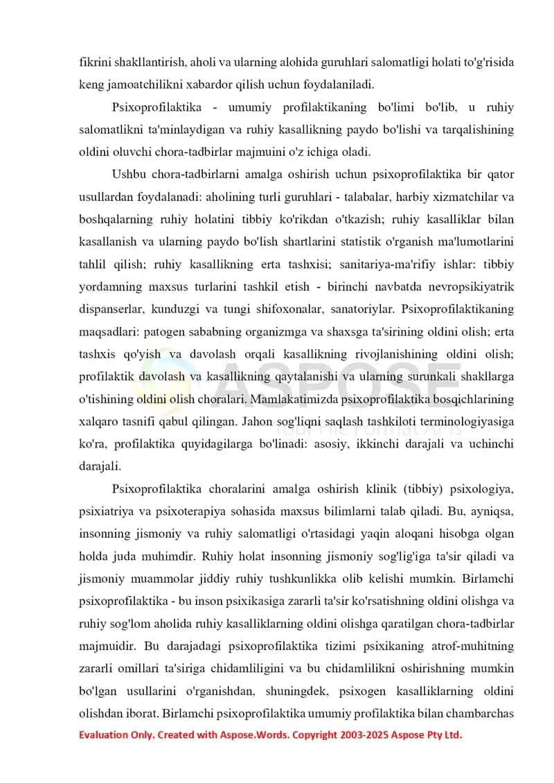PSIXOPROFLAKTIKA VA PSIXOGIGIYENA 4
