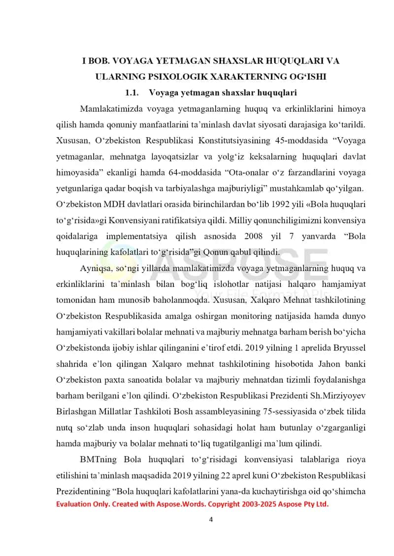 Voyaga yetmaganlarning huquqlarini himoya qilish uchun hamda restorativ texnologiyalardan foydalanishning xususiyatlari 4
