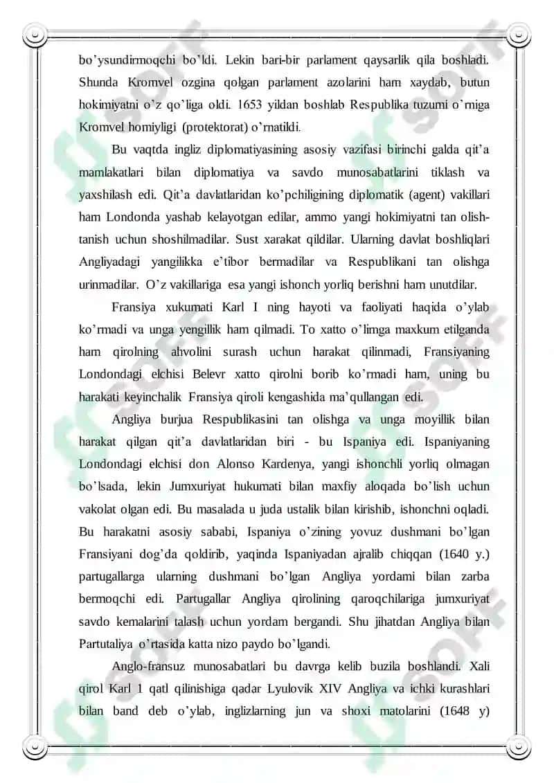 INGLIZ BURJUA INQILOBI DAVRI DIPLOMATIYASI 5