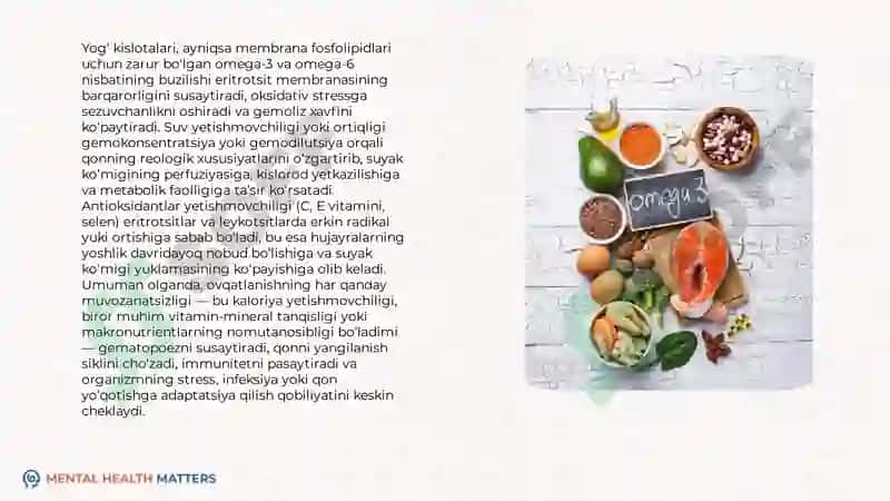 Ovqatlanish va qon kasalliklari orasida bogʻliqlik 5