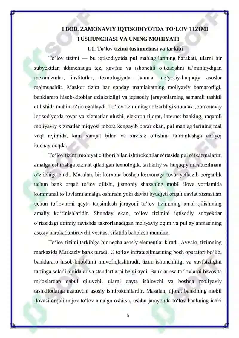 Zamonaviy iqtisodiyotda to‘lov tizimini modellashtirish masalalari 5