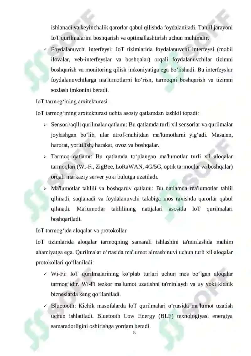 IoT tarmog'ida optik tarmoqlarni qo'llash 5