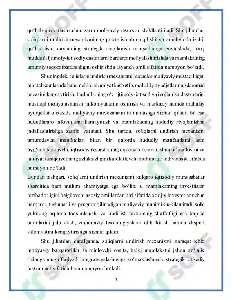 Soliqlarni undirish mexanizmi 5