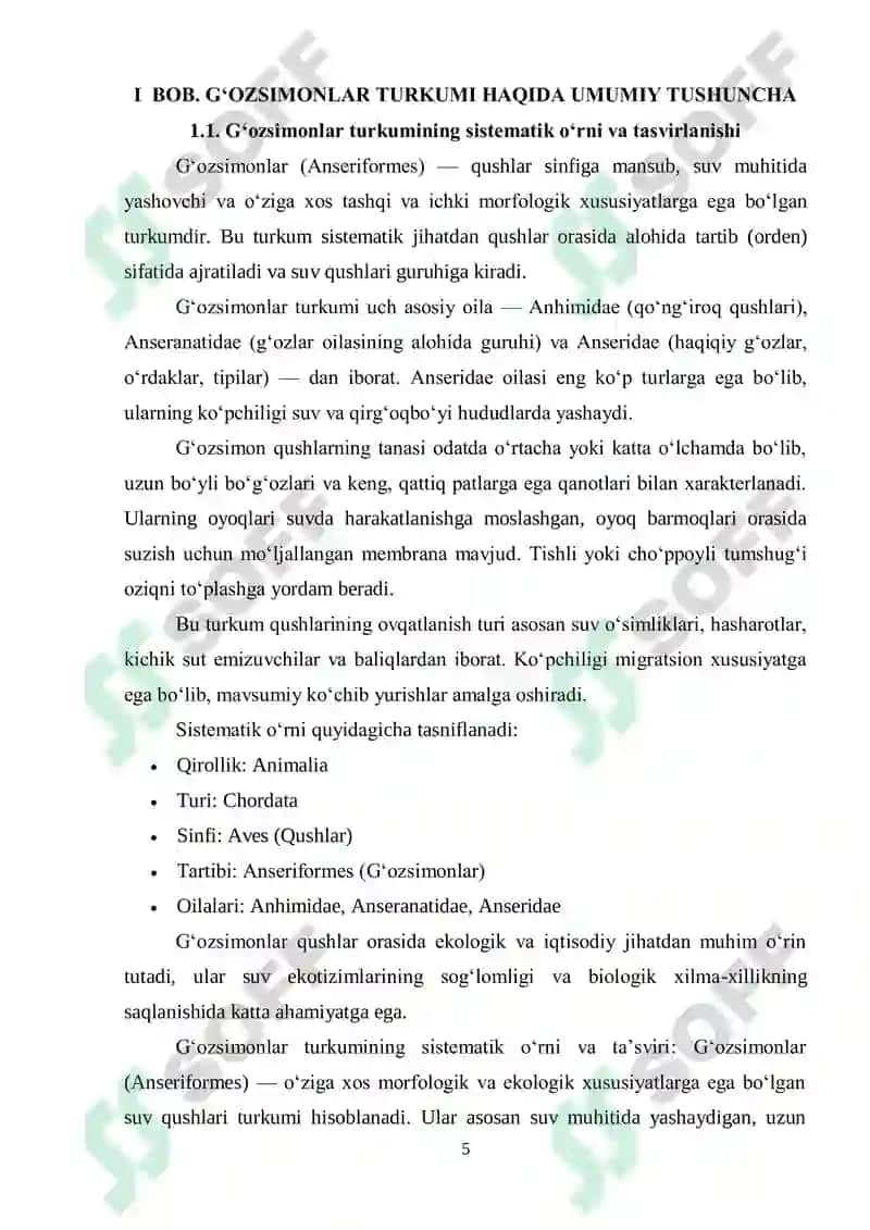 GʻОZSIMONLАR TURKUMI HАQIDА UMUMIY TUSHUNCHА 5