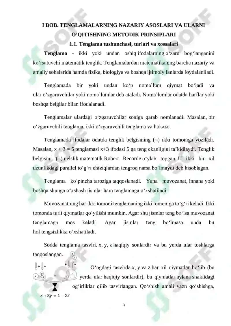 Tenglamalar ustida ishlashni o‘rgatishda zamonaviy o‘qitish metodikalaridan foydalanish 5