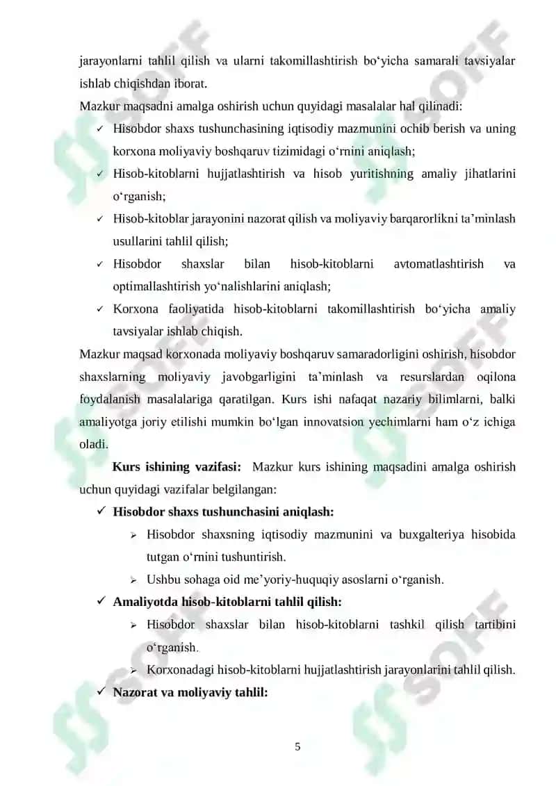 Hisob-kitoblar hisobi 5