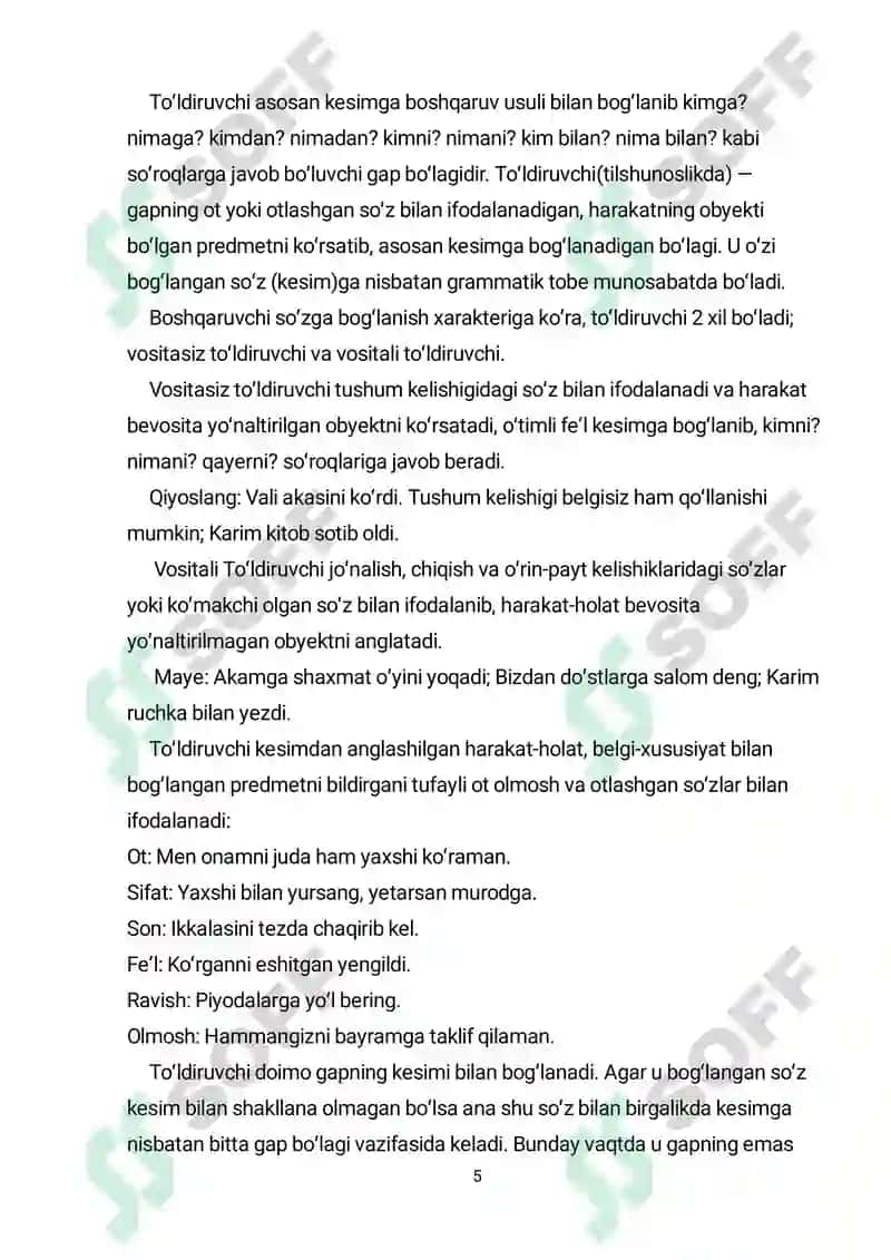 Toʻldiruvchi va uning oʻzbek tilshunosligidagi tadqiqi 5